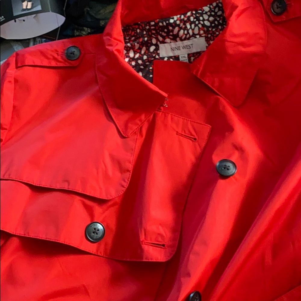 Nine West Red trench coat - Picture 6 of 6